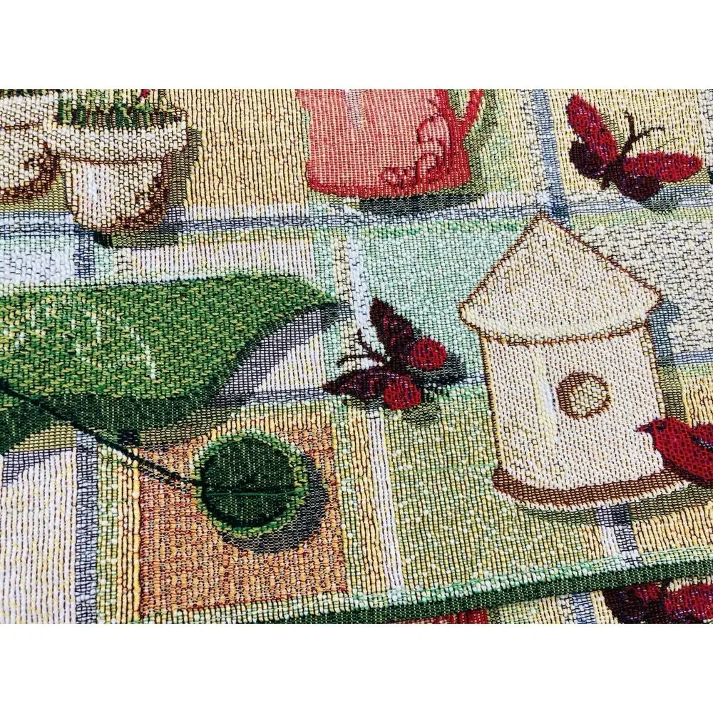 Placemats Set 6 Herb Garden Theme Bird Butterflies Red Hat Park B Smith Tapestry